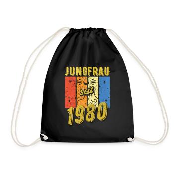Jungfrau 1980 Sternzeichen Geburtstag - Turnbeutel - Schwarz - Vorne