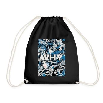 Why - Drawstring Bag - black - Front