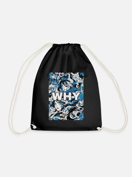 Why - Drawstring Bag - black