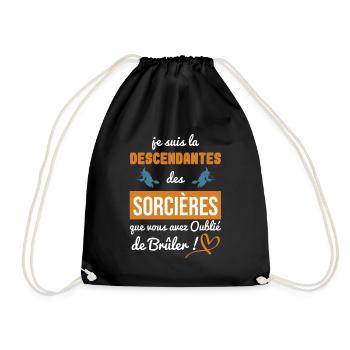 la descendante des sorcières sorcellerie magie - Sac de sport léger - noir - Devant