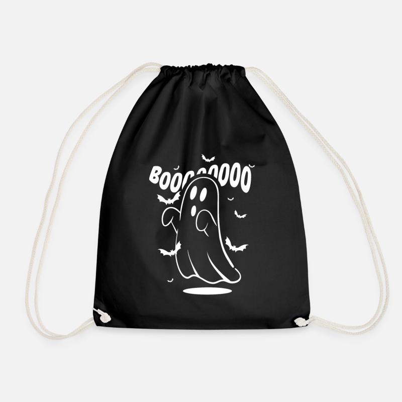 Boo halloween, funny ghost, Boo Boo - Drawstring Bag - black