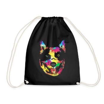 Bouvier australien chien - Sac de sport léger - noir - Devant