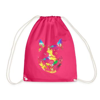 Australian Cattle Dog - Drawstring Bag - fuchsia - Front