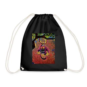 Singe violet dans un arbre - Sac de sport léger - noir - Devant
