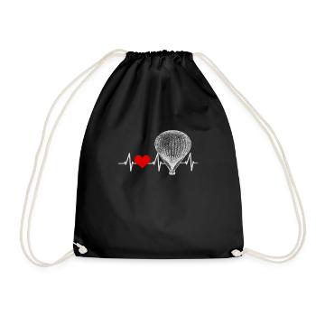 Battements de coeur Ballon à air chaud - Sac de sport léger - noir - Devant