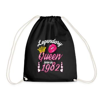 Legendäre Königin 1982 Geboren Geburtstag - Turnbeutel - Schwarz - Vorne