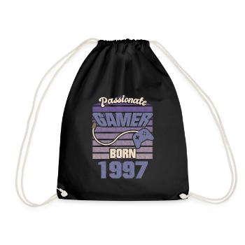 Gaming Geschenk 1997 Geboren Geburtstag Gamer - Turnbeutel - Schwarz - Vorne