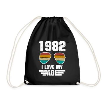 Anniversaire Lunettes Rétro 1982 Born Cadeau - Sac de sport léger - noir - Devant