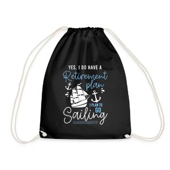 Sailing Ship Sailor Sail - Drawstring Bag - black - Front