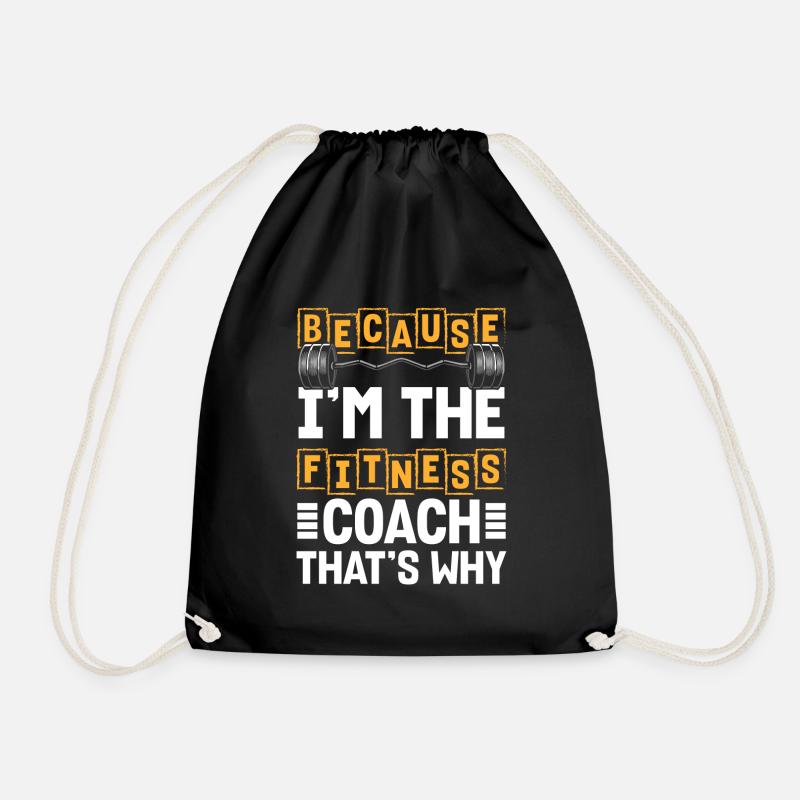 Gym Bench Press Training - Drawstring Bag - black