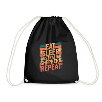 Manger. Dormir. Berger australien. Répéter. - Sac de sport léger - noir - Devant