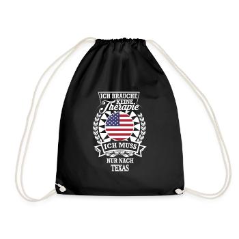 Texas Fans Geschenk für USA Abenteuerlustige - Turnbeutel - Schwarz - Vorne