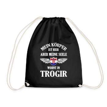 Trogir Sehnsucht – Historisches Juwel an der Adria - Turnbeutel - Schwarz - Vorne