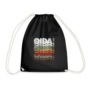 Oida – Wiener Slang im stylischen Retro-Look - Turnbeutel - Schwarz - Vorne