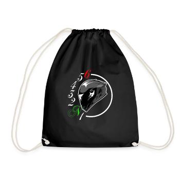 Motorcycle Helmet Gear Shift - Drawstring Bag - black - Front