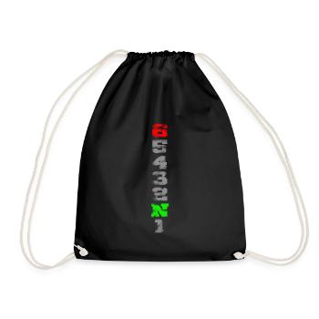 1N23456 used look - Drawstring Bag - black - Front