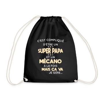 Compliqué d'être un super papa et un mécano - Sac de sport léger - noir - Devant