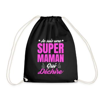 Je suis une super maman qui déchire - Sac de sport léger - noir - Devant