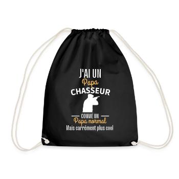 J ai un papa chasseur très cool - Sac de sport léger - noir - Devant
