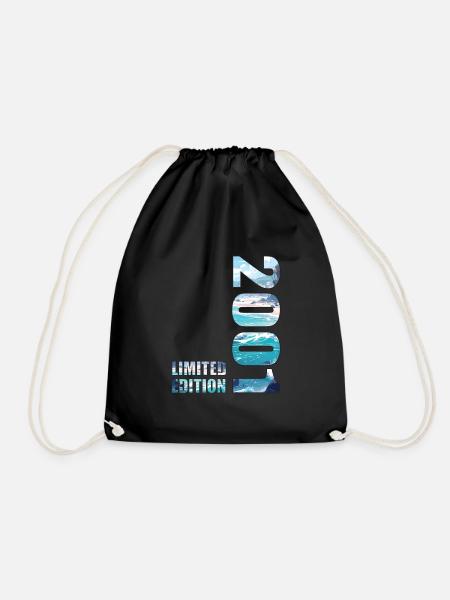2001 Limited Edition T-Shirt Birthday Idea - Drawstring Bag - black