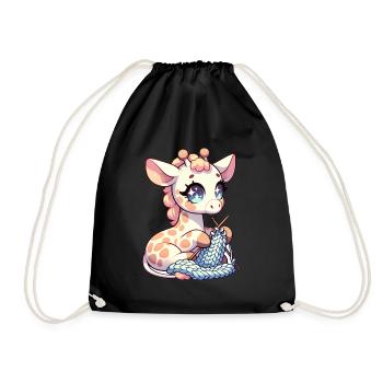 Girafe Tricot Pull Girafe à Coutures Hautes - Sac de sport léger - noir - Devant