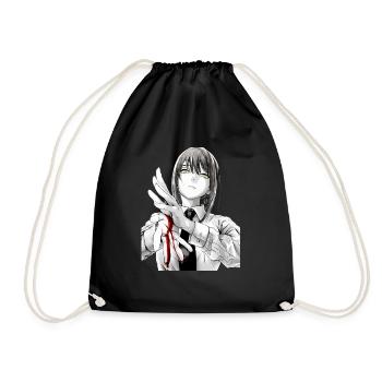Anime Design I Anime Girl I Schwarz Weiß I Unisex - Turnbeutel - Schwarz - Vorne