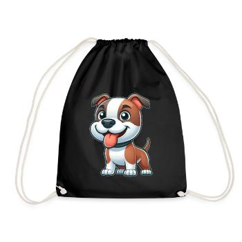 Chien mignon Pitbull American Staffordshire Terrier - Sac de sport léger - noir - Devant