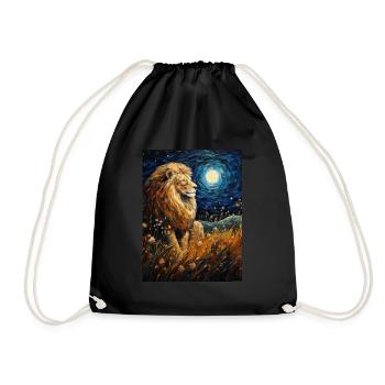 Lion, Van Gogh, Nuit Étoilée, Animal, Lions - Sac de sport léger - noir - Devant