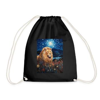 Lion, Van Gogh, Nuit Étoilée, Animal, Lions - Sac de sport léger - noir - Devant