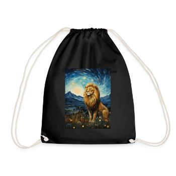 Lion, Van Gogh, Nuit Étoilée, Animal, Lions - Sac de sport léger - noir - Devant
