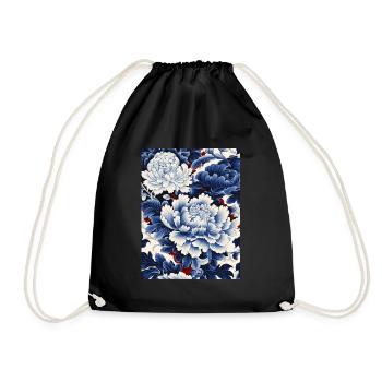 Motif floral en porcelaine chinoise - Sac de sport léger - noir - Devant