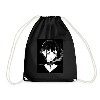 anime, girl, gift, otaku, manga, horror - Drawstring Bag - black - Front