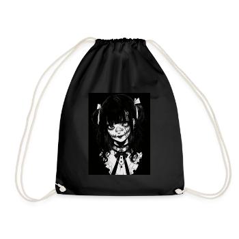 anime, girl, gift, horror - Drawstring Bag - black - Front