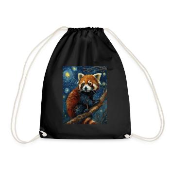 Panda Roux, Van Gogh, Style - Sac de sport léger - noir - Devant