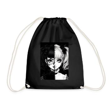 anime, girl, gift, horror - Drawstring Bag - black - Front
