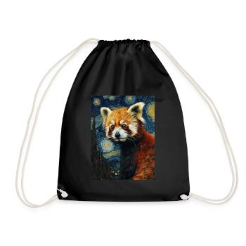 Panda Roux, Van Gogh, Style - Sac de sport léger - noir - Devant
