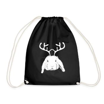 Reindeer Ram Rabbit - Drawstring Bag - black - Front