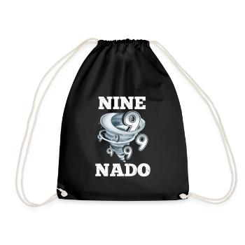 9th Birthday Tornado - Drawstring Bag - black - Front