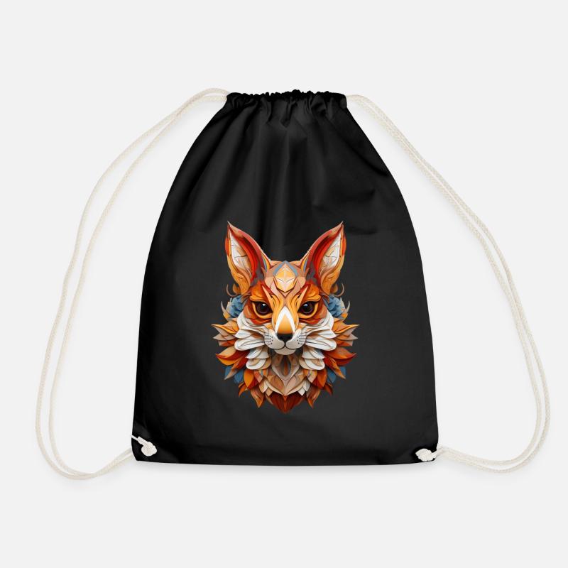 Geometrisches Eichhörnchen in Orange-Nuancen - Turnbeutel - Schwarz