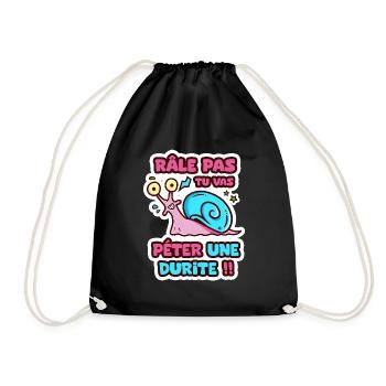 Râle pas tu vas péter une durite humour sticker - Sac de sport léger - noir - Devant
