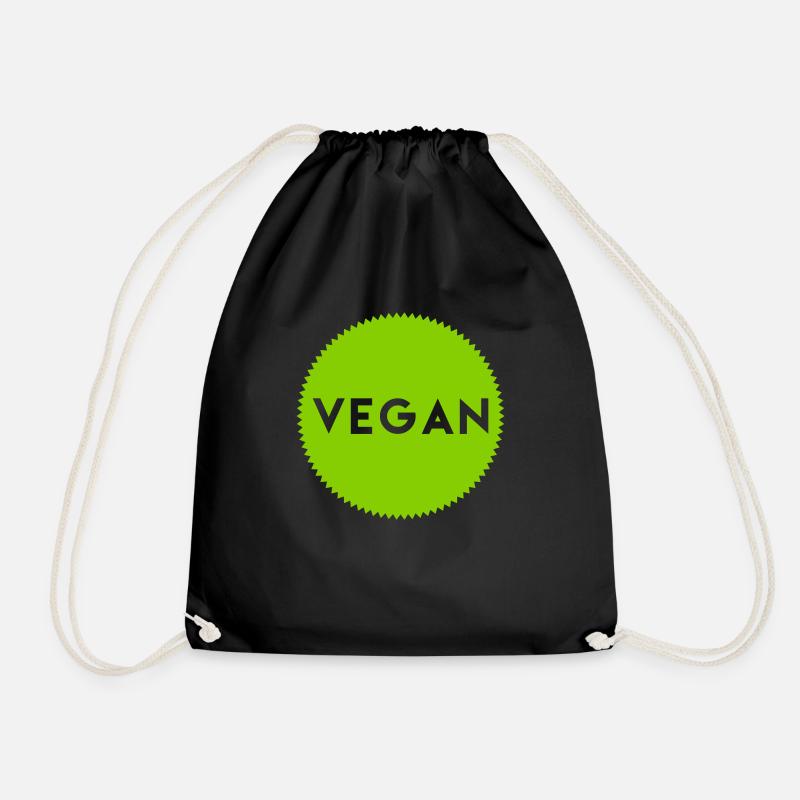Vegan Button - Turnbeutel - Schwarz