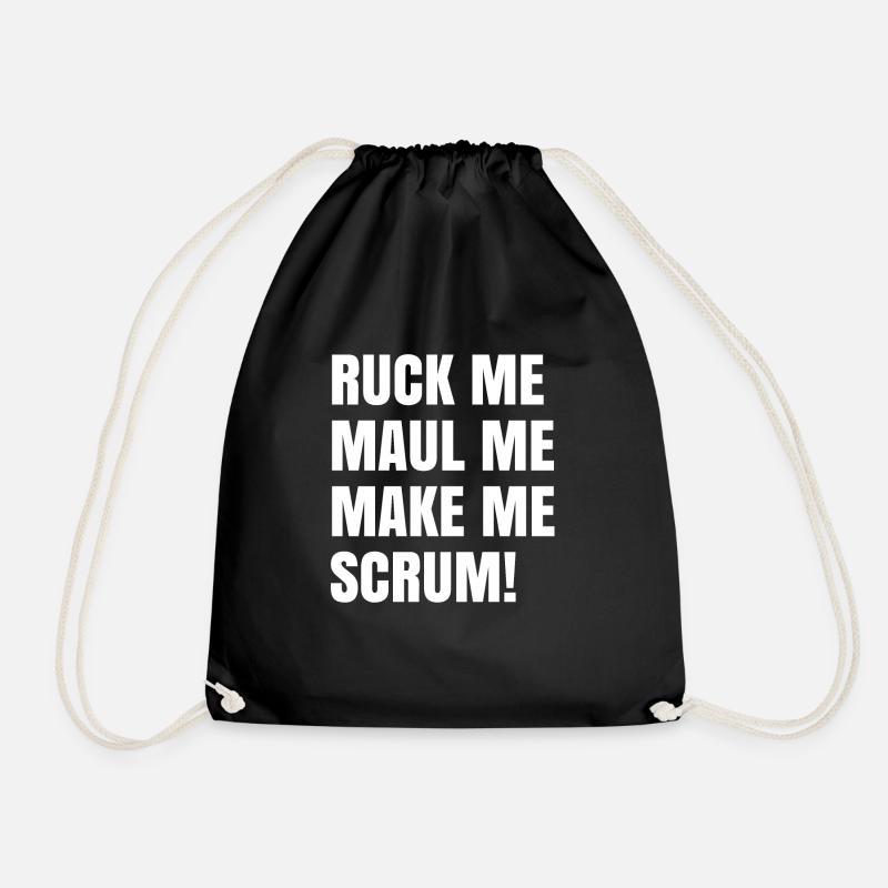 RUCK ME MAKE ME SCRUM Funny Rugby World Cup - Drawstring Bag - black