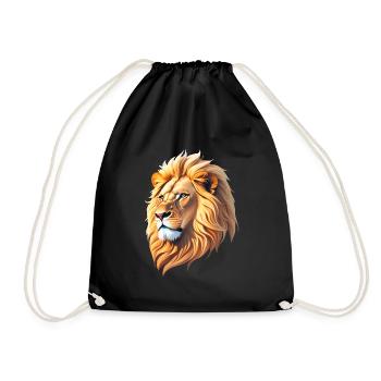 Majestic lion's head - Drawstring Bag - black - Front