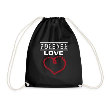 Liebe Forever I Love You Herz Hearts Wahre Liebe - Turnbeutel - Schwarz - Vorne