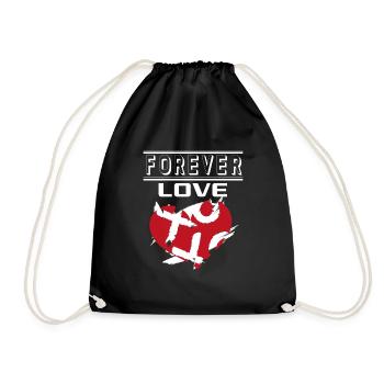 Liebe Forever I Love You Herz Hearts Wahre Liebe - Turnbeutel - Schwarz - Vorne