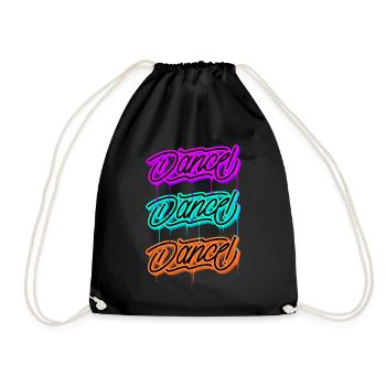 Tanzen dance Tänzer Tänzerin Schrift Geschenk - Turnbeutel - Schwarz - Vorne