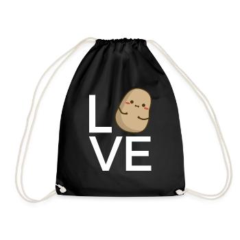 Love Kartoffel - Turnbeutel - Schwarz - Vorne