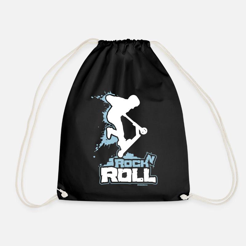 Scooter Stunt Roller Rock n Roll - Drawstring Bag - black