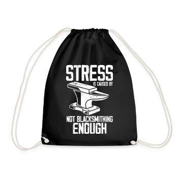 Forging gifts | Blacksmith Metalsmith Hobby - Drawstring Bag - black - Front