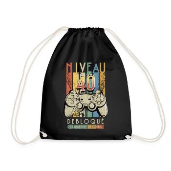 Gamer Niveau 40 Débloqué - Sac de sport léger - noir - Devant